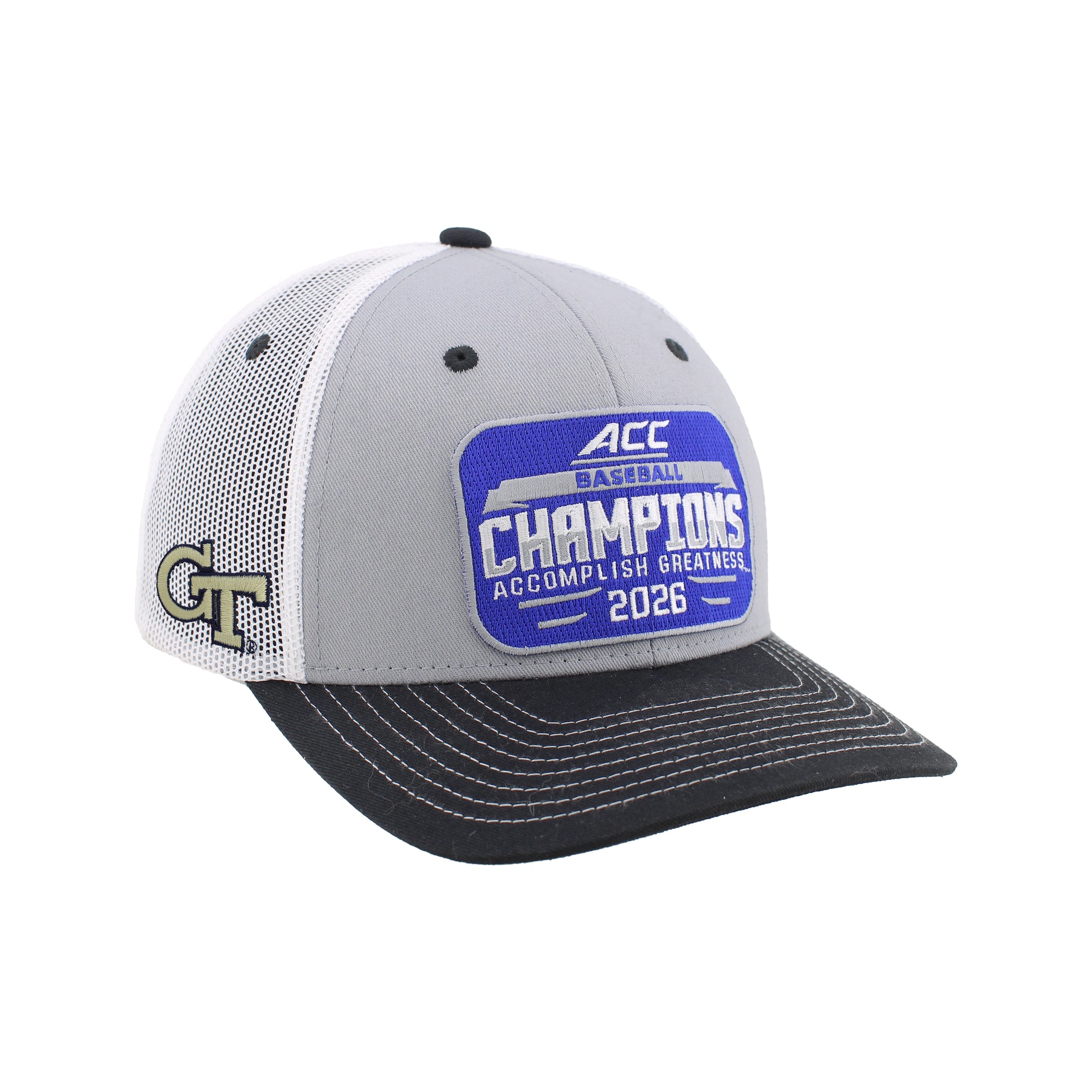 Georgia Tech Yellow Jackets Baseball Locker Room ACC Tournament Champions Hat - Front Right View