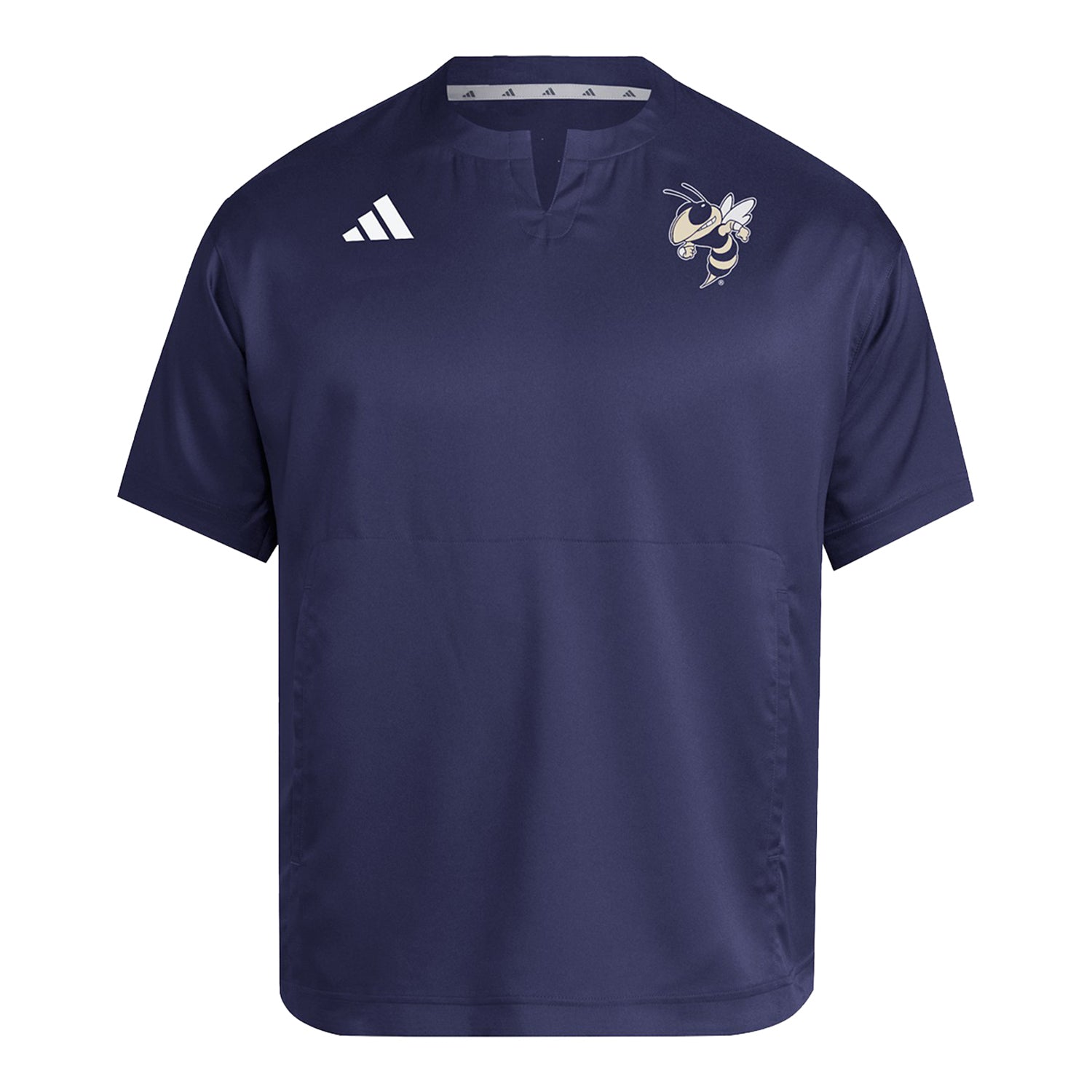 Georgia Tech Yellow Jackets Adidas Short Sleeve Dugout Cage Jacket - Front View