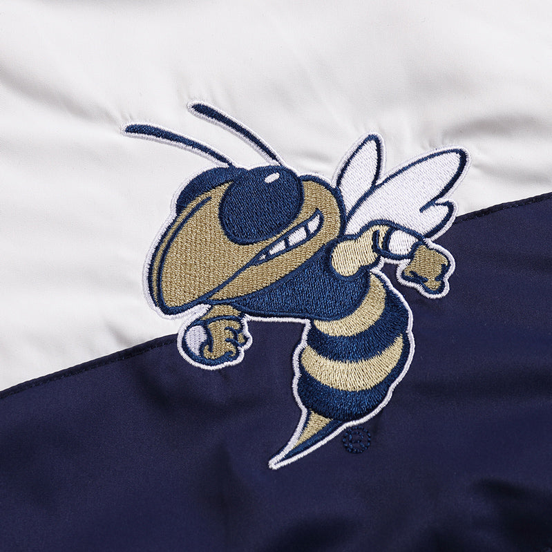 Georgia Tech Yellow Jackets Retro Full-Zip Jacket In Navy - Logo View
