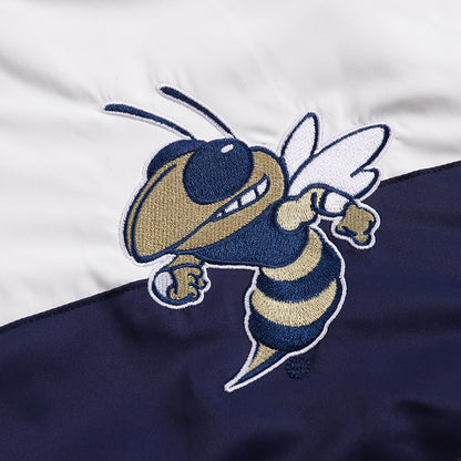 Georgia Tech Yellow Jackets Retro Full-Zip Jacket In Navy - Logo View