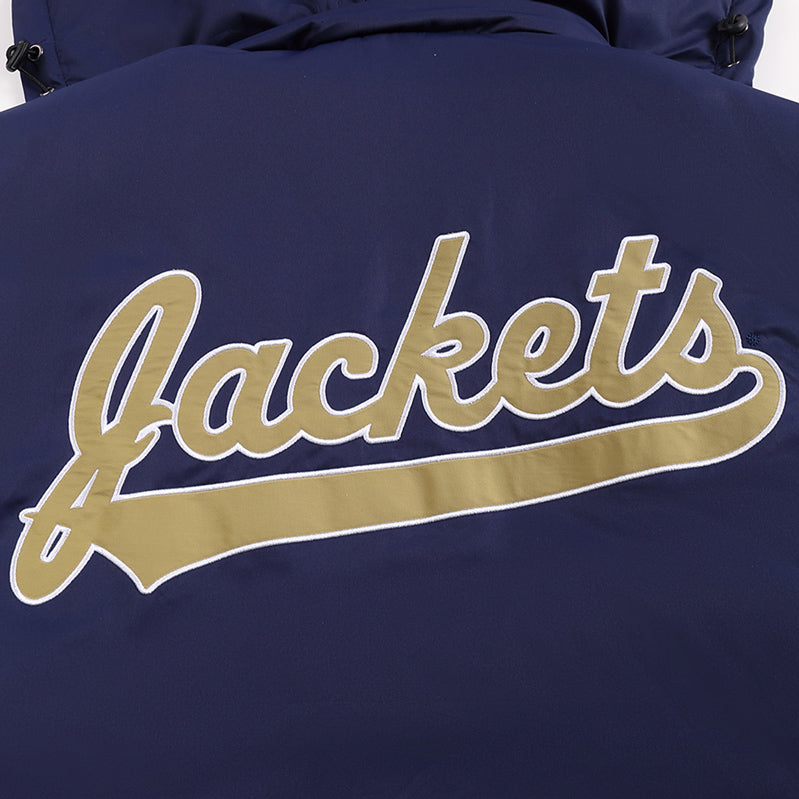 Georgia Tech Yellow Jackets Retro Full-Zip Jacket In Navy - Back Logo View