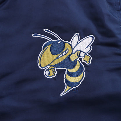 Georgia Tech Yellow Jackets Navy Button Up Bomber Jacket - Logo View