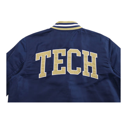 Georgia Tech Yellow Jackets Navy Button Up Bomber Jacket - Back Logo View