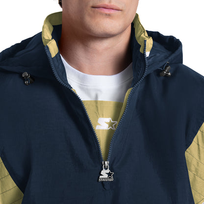Georgia Tech Yellow Jackets Throwback 1/4-Zip  Navy Jacket - Zip View