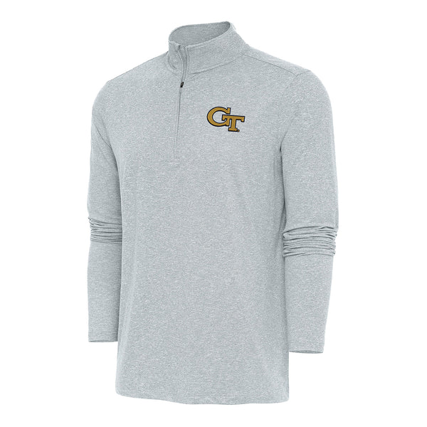 Georgia Tech Yellow Jackets Hunk 1/4 Zip  Heather Grey Pullover Jacket - Front View