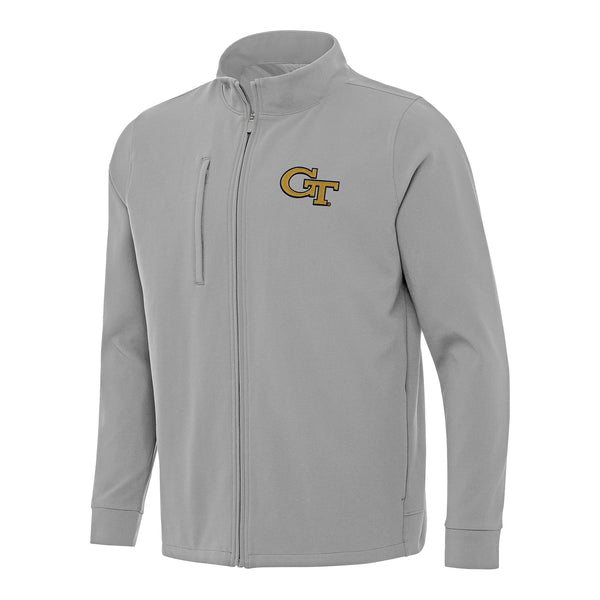 Georgia Tech Yellow Jackets Regard Grey Full Zip Jacket - Front View