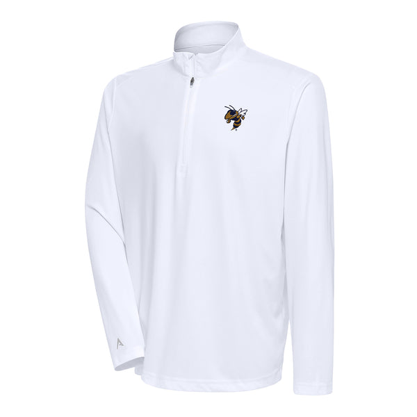 Georgia Tech Yellow Jackets Tribute Buzz 1/4 Zip White Jacket - Front View