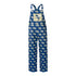 Georgia Tech Yellow Jackets Allover Print Buzz Overalls In Navy - Front View