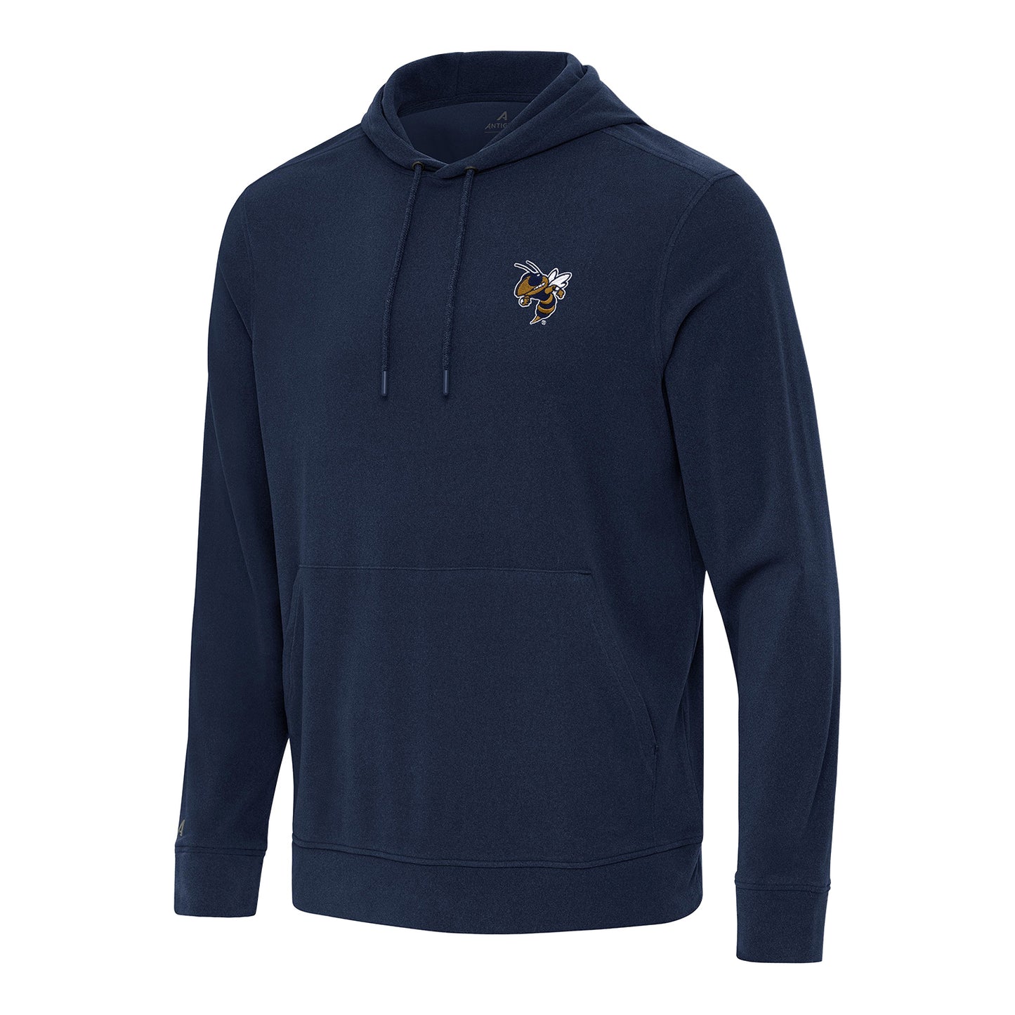 Georgia Tech Yellow Jackets Omni Pullover Script Hoodie In Navy - Front View