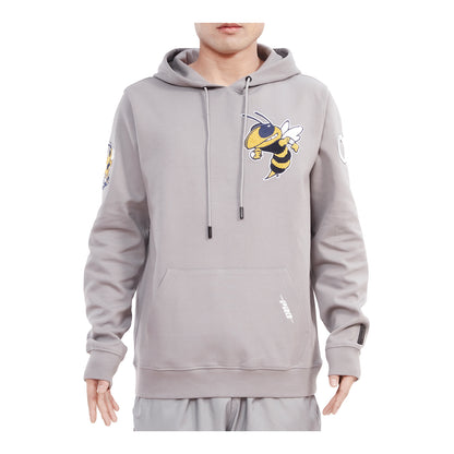 Georgia Tech Yellow Jackets Hooded Buzz Sweatshirt In Grey - Front View