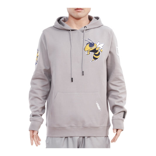 Georgia Tech Yellow Jackets Hooded Buzz Sweatshirt In Grey - Front View
