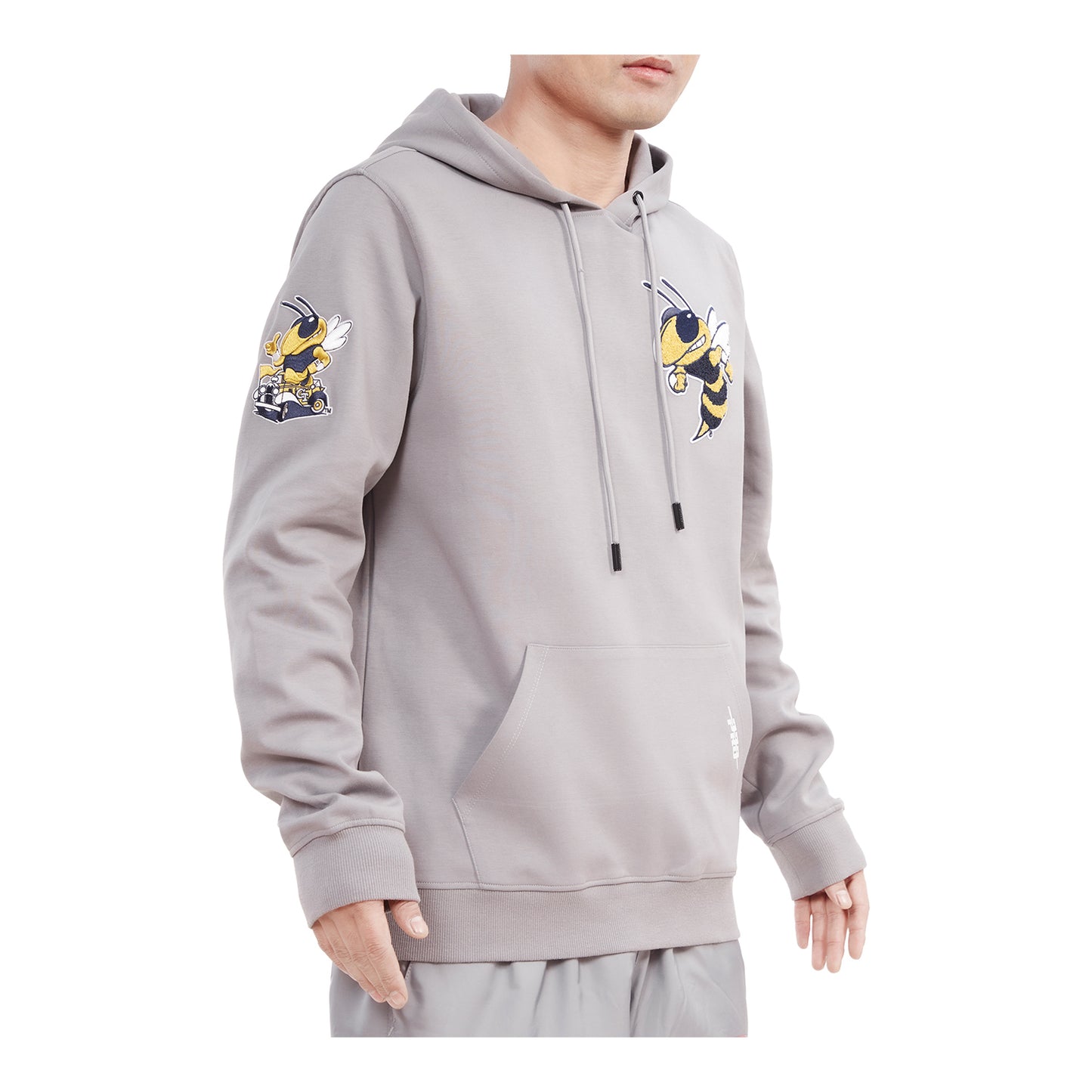 Georgia Tech Yellow Jackets Hooded Buzz Sweatshirt In Grey - Right Side View