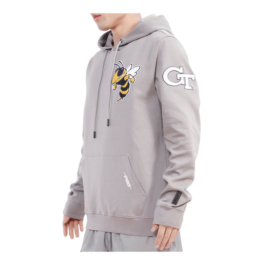 Georgia Tech Yellow Jackets Hooded Buzz Sweatshirt In Grey - Left Side View
