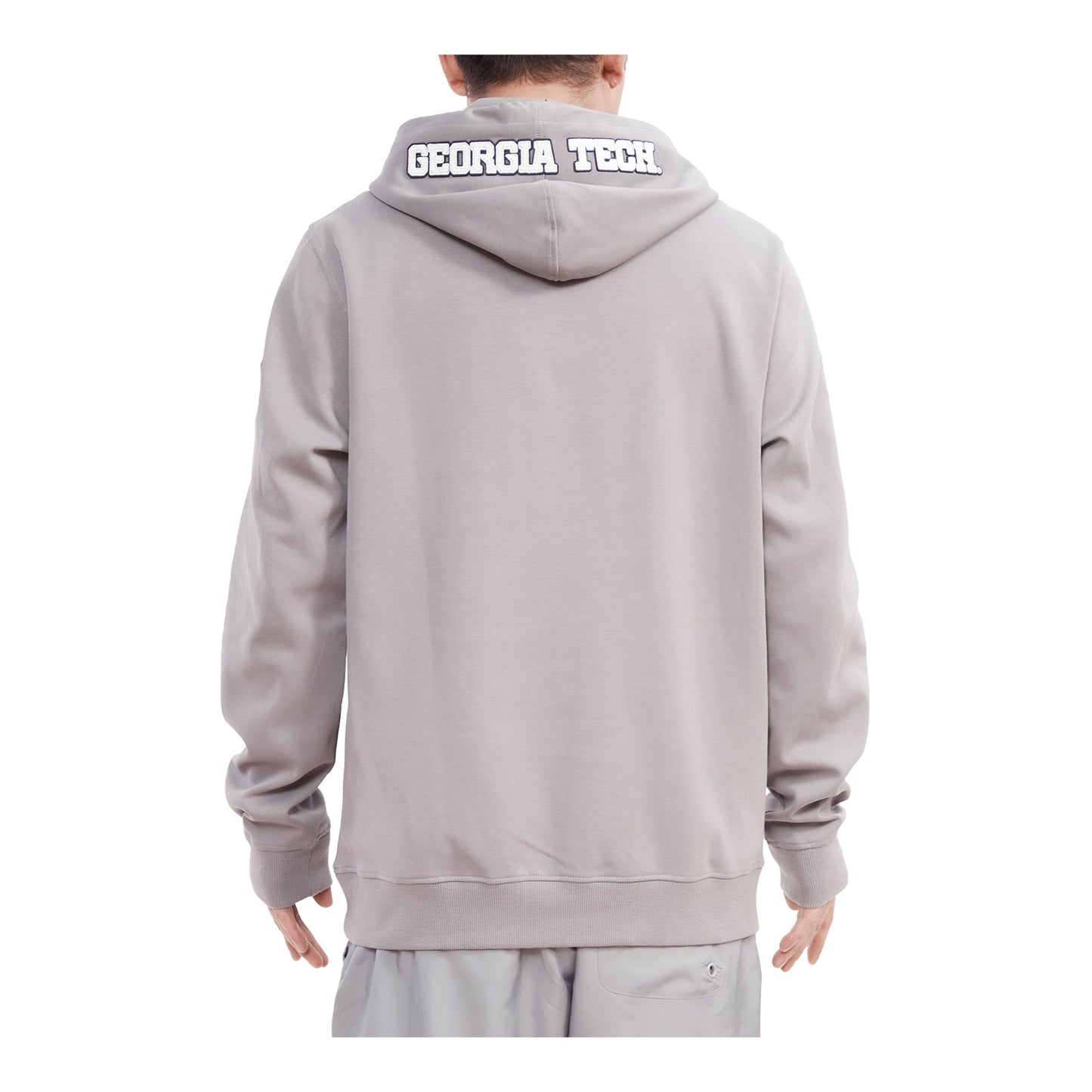 Georgia Tech Yellow Jackets Hooded Buzz Sweatshirt In Grey - Back View