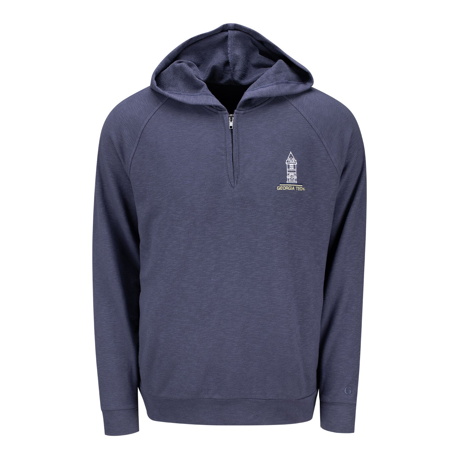 Georgia Tech Yellow Jackets Tech Tower Hooded Sweatshirt In Navy - Front View
