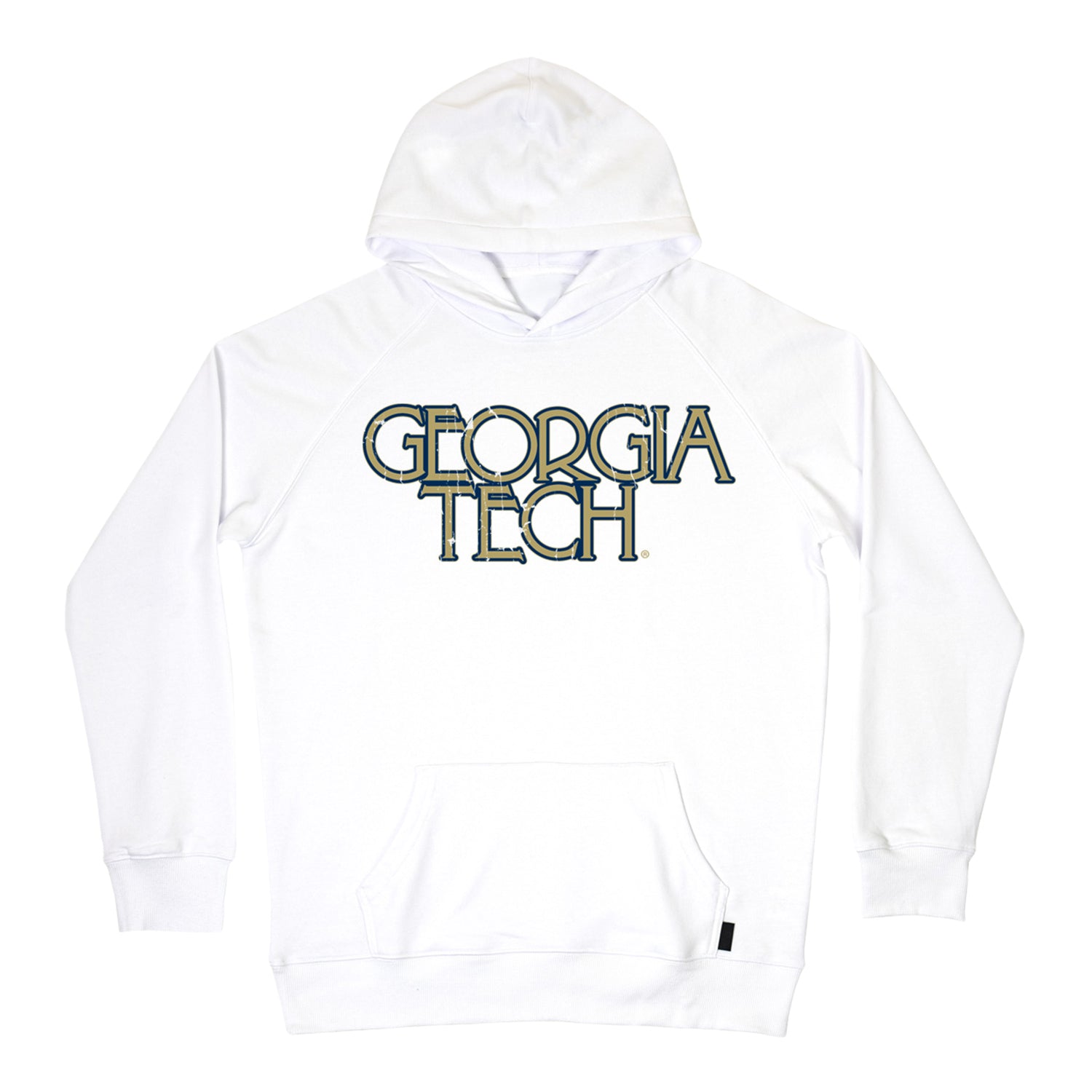 Georgia Tech Yellow Jackets SLAM Bubble Wordmark Hoodie In White - Front View