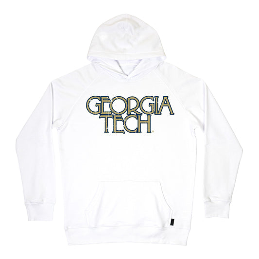 Georgia Tech Yellow Jackets SLAM Bubble Wordmark Hoodie In White - Front View