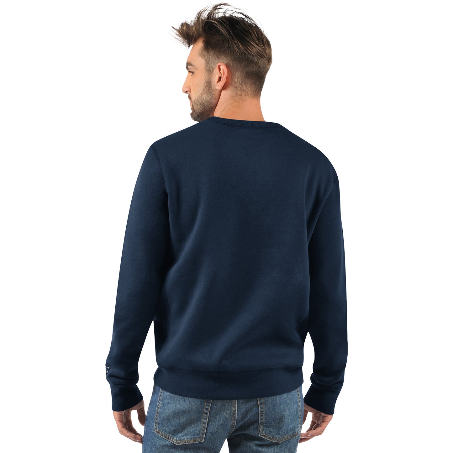 Georgia Tech Yellow Jackets Football Swarm Crewneck In Navy - Back View