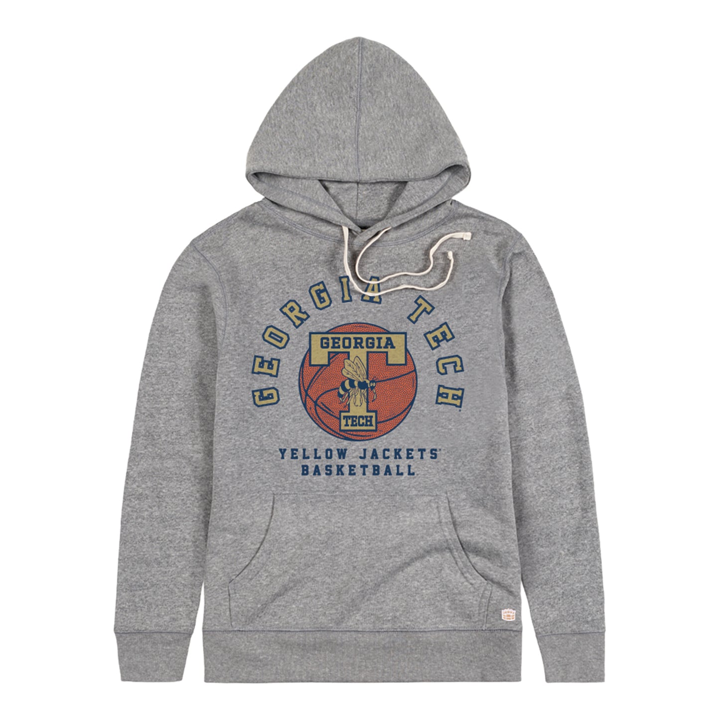 Georgia Tech Yellow Jackets Grey Basketball Hoodie - Front View