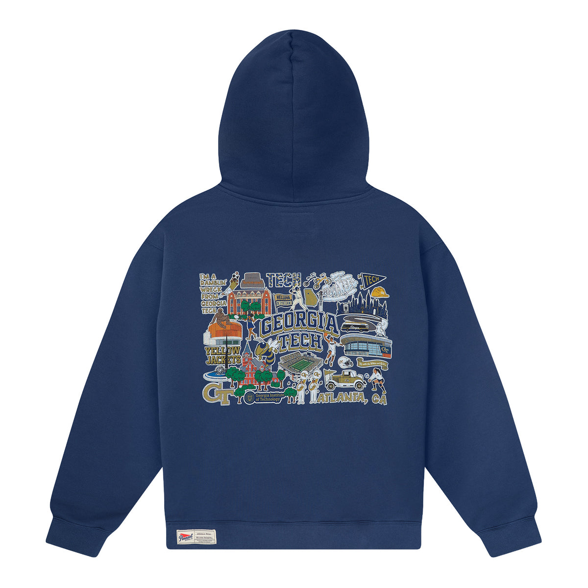 Georgia Tech Yellow Jackets Campus Art Navy Hoodie