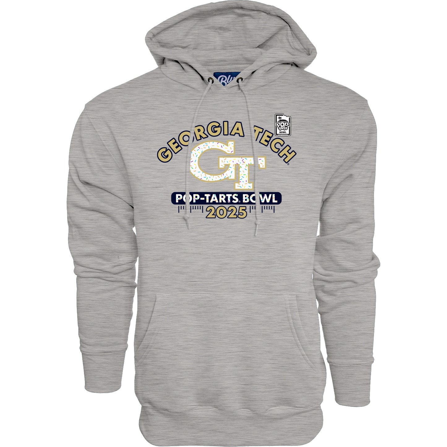 Georgia Tech Yellow Jackets 2025 Pop-Tarts Bowl Sprinkle Logo Hoodie In Grey - Front View
