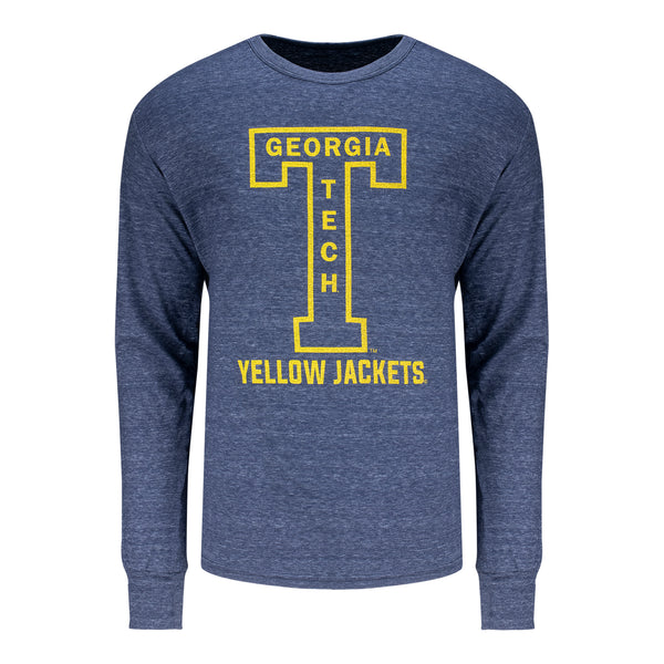 Georgia Tech Yellow Jackets Logo Long Sleeve T-Shirt - Front View