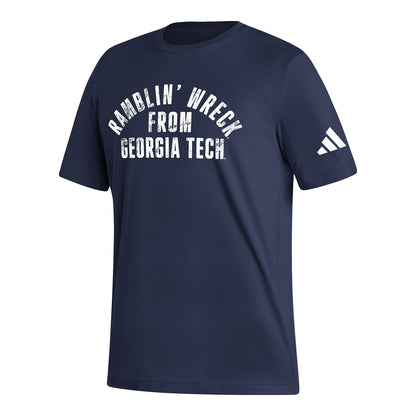 Georgia Tech Yellow Jackets Adidas Vault T-Shirt in Navy - Front View