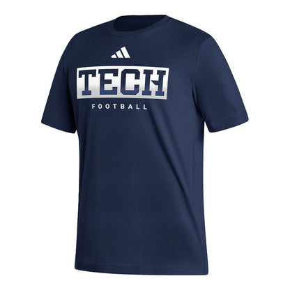 Georgia Tech Yellow Jackets Adidas Locker Room Football Navy T-Shirt - Front View
