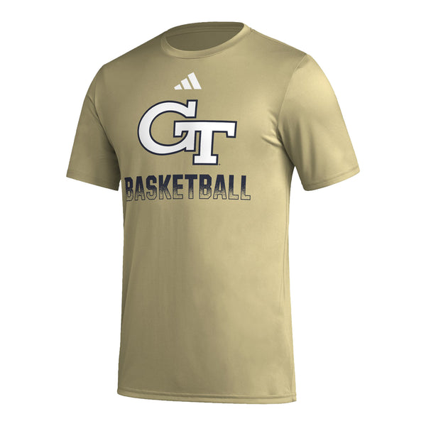 Georgia Tech Yellow Jackets Adidas Pre-Game Fade Basketball Gold T-Shirt - Front View