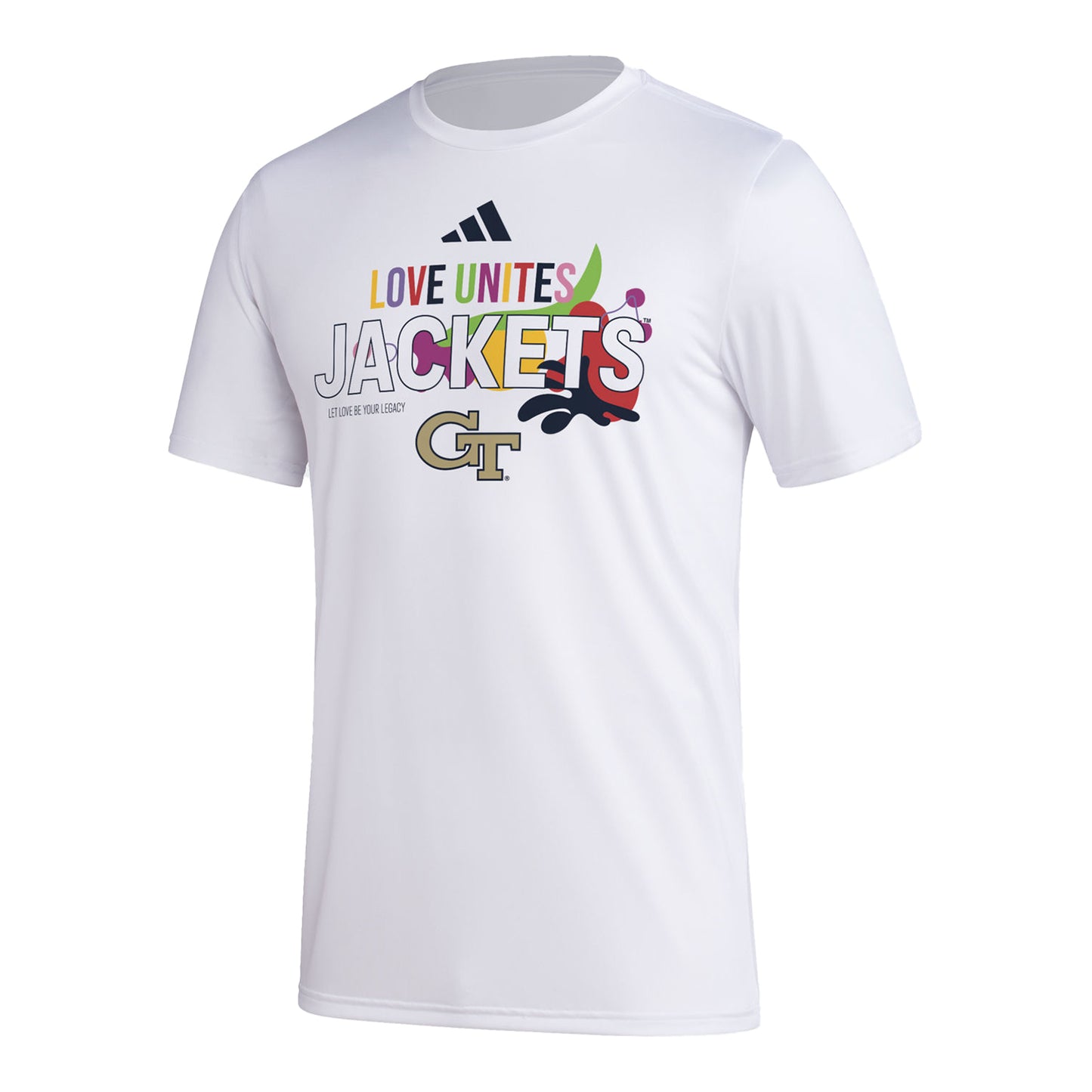 Georgia Tech Yellow Jackets Adidas Pride White T-Shirt - In White - Front View