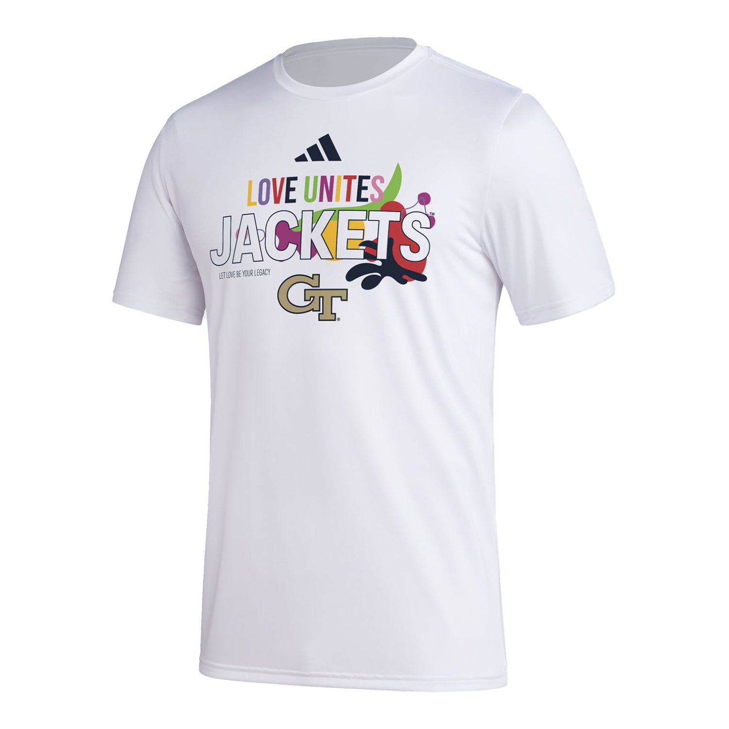 Georgia Tech Yellow Jackets Adidas Pride White T-Shirt - In White - Front View