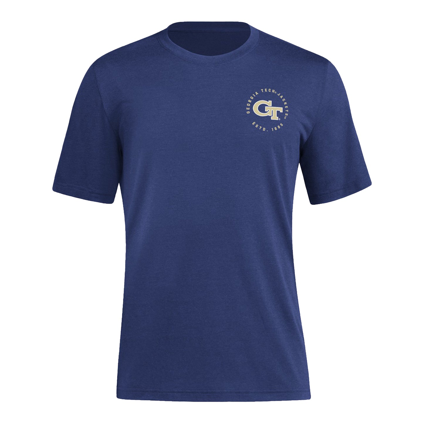 Georgia Tech Yellow Jackets Adidas Home Stack Navy T-Shirt - Front View