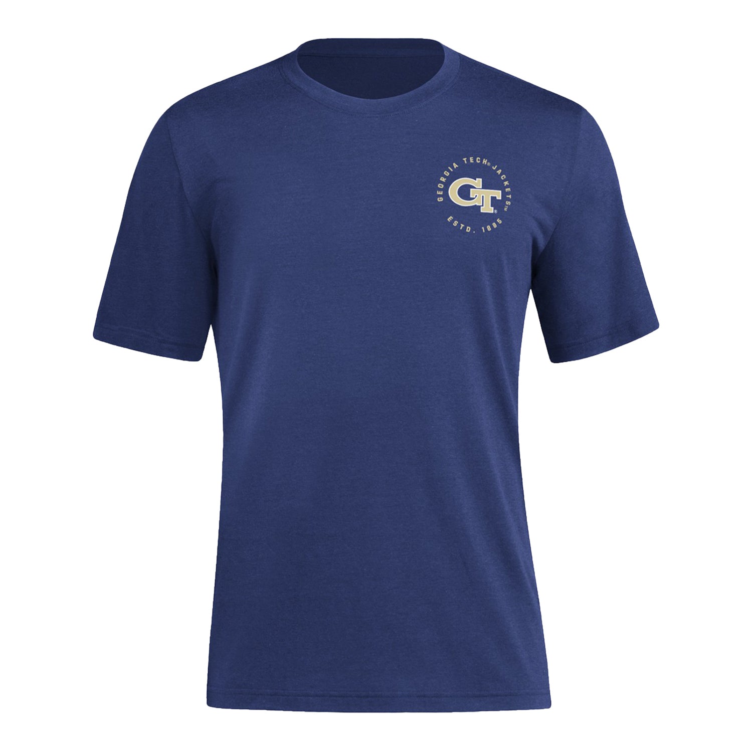 Georgia Tech Yellow Jackets Adidas Home Stack Navy T-Shirt - Front View