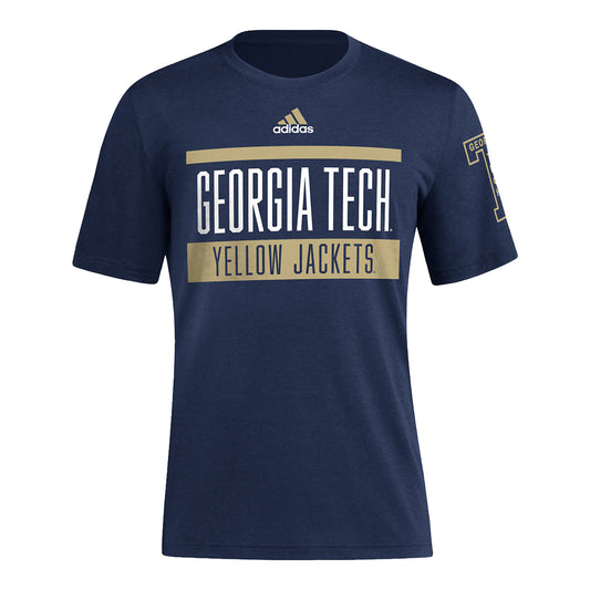 Georgia Tech Yellow Jackets Adidas Favorite Bar Navy T-Shirt - Front View