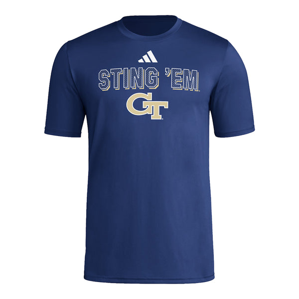 Georgia Tech Yellow Jackets Adidas Sting 'Em Navy T-Shirt - Front View