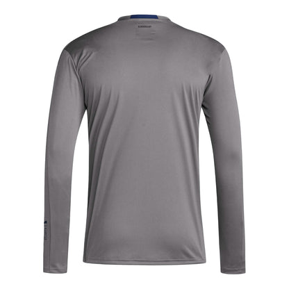 Georgia Tech Yellow Jackets Adidas D4 Training Long Sleeve Grey T-Shirt - Back View