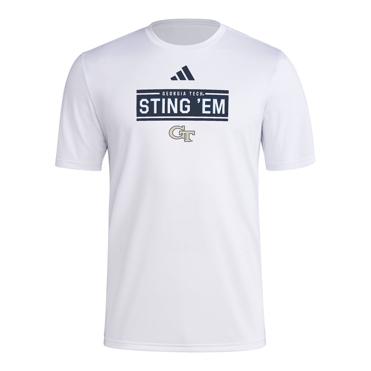 Georgia Tech Yellow Jackets Sting 'Em White T-Shirt In White - Front View