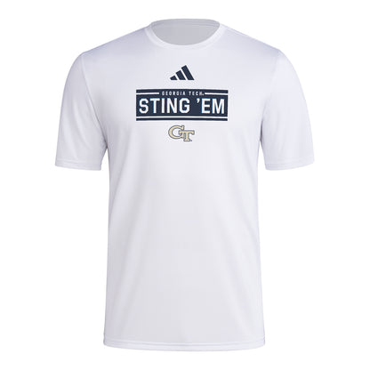 Georgia Tech Yellow Jackets Sting 'Em White T-Shirt In White - Front View