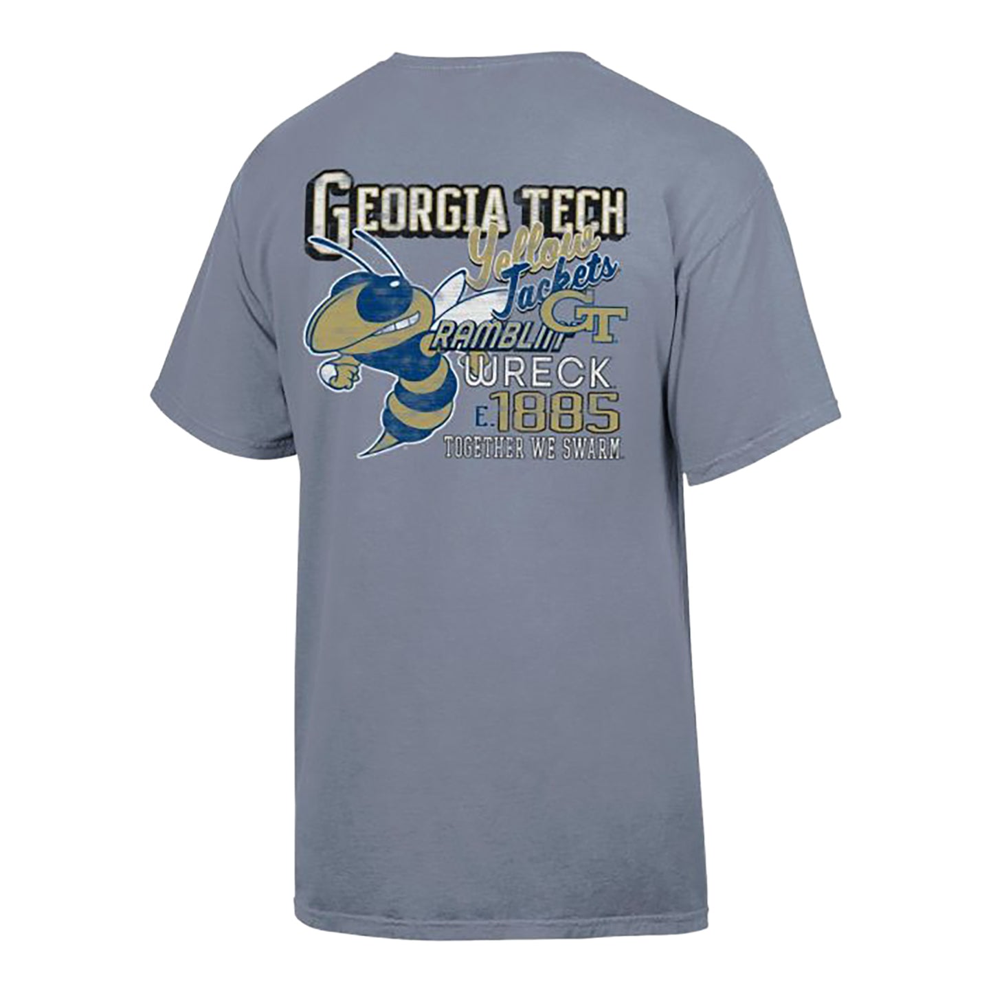 Georgia Tech Yellow Jackets Local Fair Est. 1995 Buzz T-Shirt In Grey - Front View
