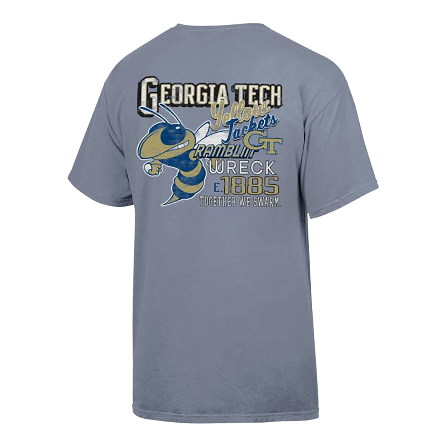 Georgia Tech Yellow Jackets Local Fair Est. 1995 Buzz T-Shirt In Grey - Front View