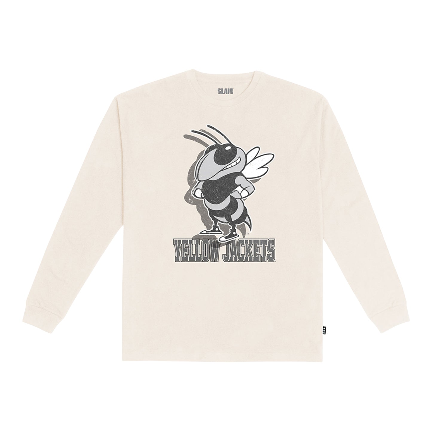 Georgia Tech Yellow Jackets Shadow Buzz Crewneck In Cream - Front View