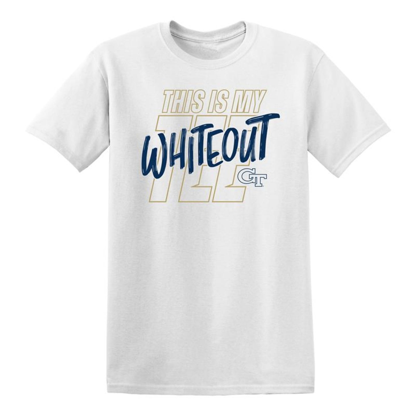 Georgia Tech Yellow Jackets Football White Out Game T-Shirt In White - Front View