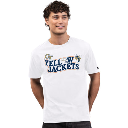 Georgia Tech Yellow Jackets Prime Time Football T-Shirt In White - Front View