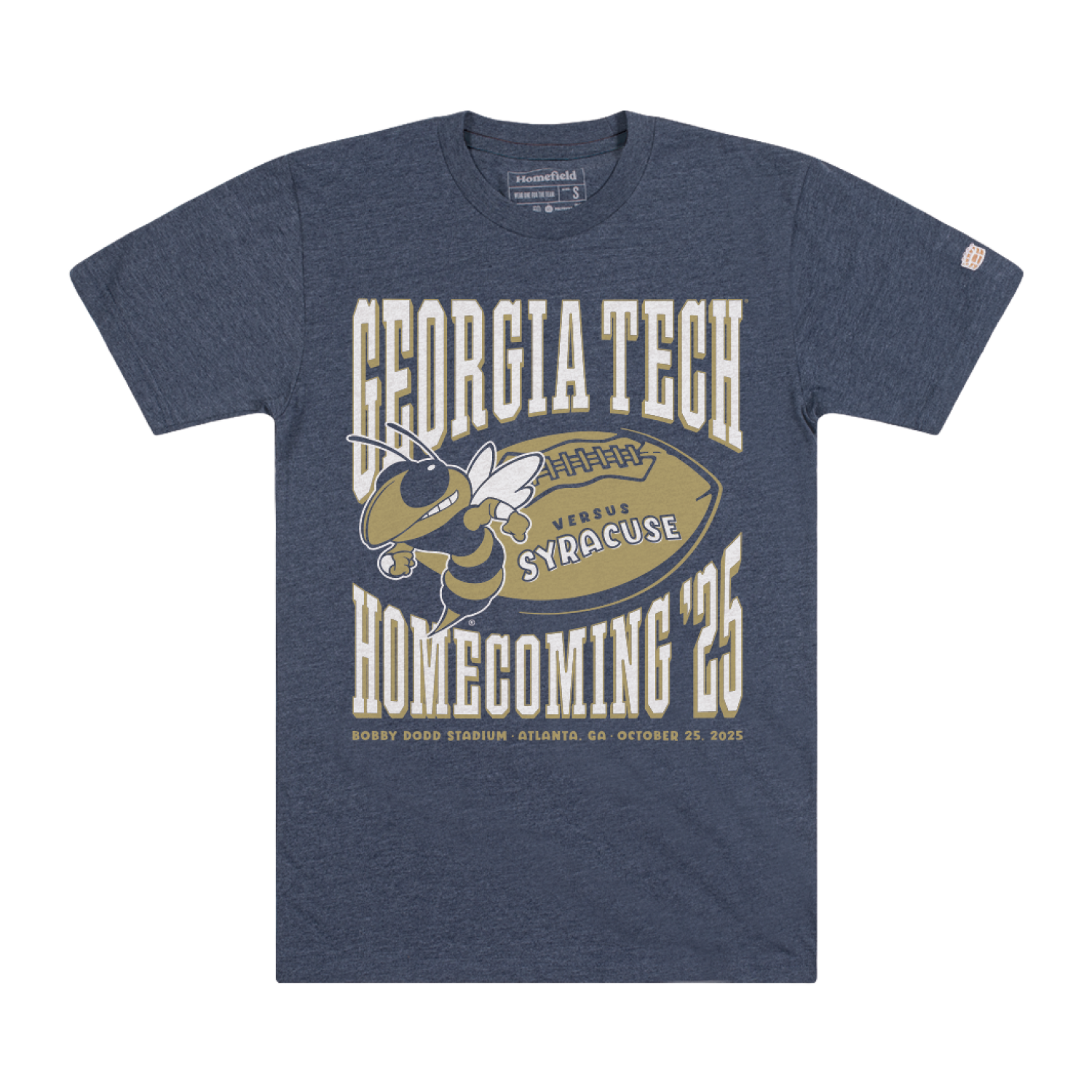 Georgia Tech Yellow Jackets 2025 Homecoming T-Shirt In Grey - Front View