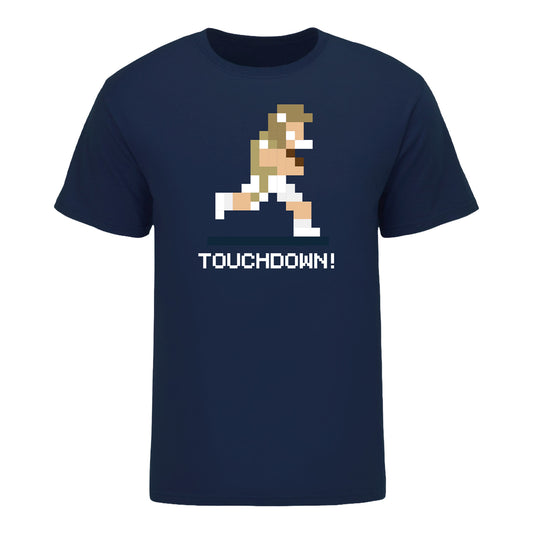 Georgia Tech Yellow Jackets 8-Bit Techmo Bowl Touchdown T-Shirt In Navy - Front View