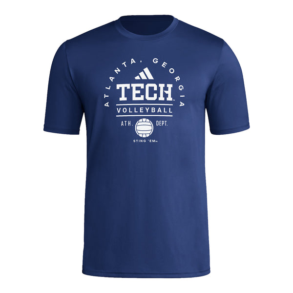 Georgia Tech Yellow Jackets Adidas Volleyball Navy T-Shirt - Front View