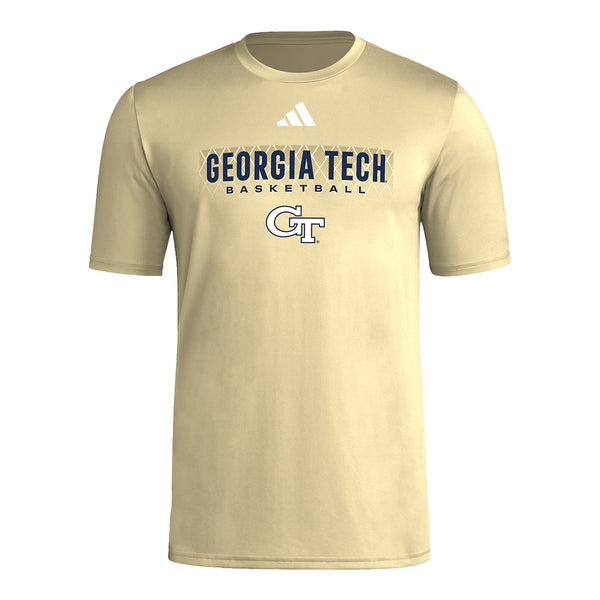 Georgia Tech Yellow Jackets Adidas Basketball Gold T-Shirt - Front View