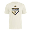 Georgia Tech Yellow Jackets Adidas Home Plate Cream White T-Shirt - Front View