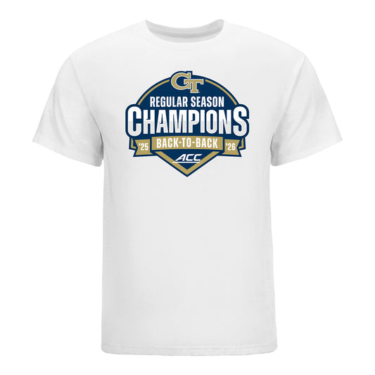 Georgia Tech Baseball ACC Back to Back Regular Season Champions Tee - Front View