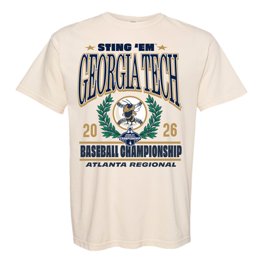 Georgia Tech Yellow Jackets Baseball Atlanta Regional Laurel Wreath Tee